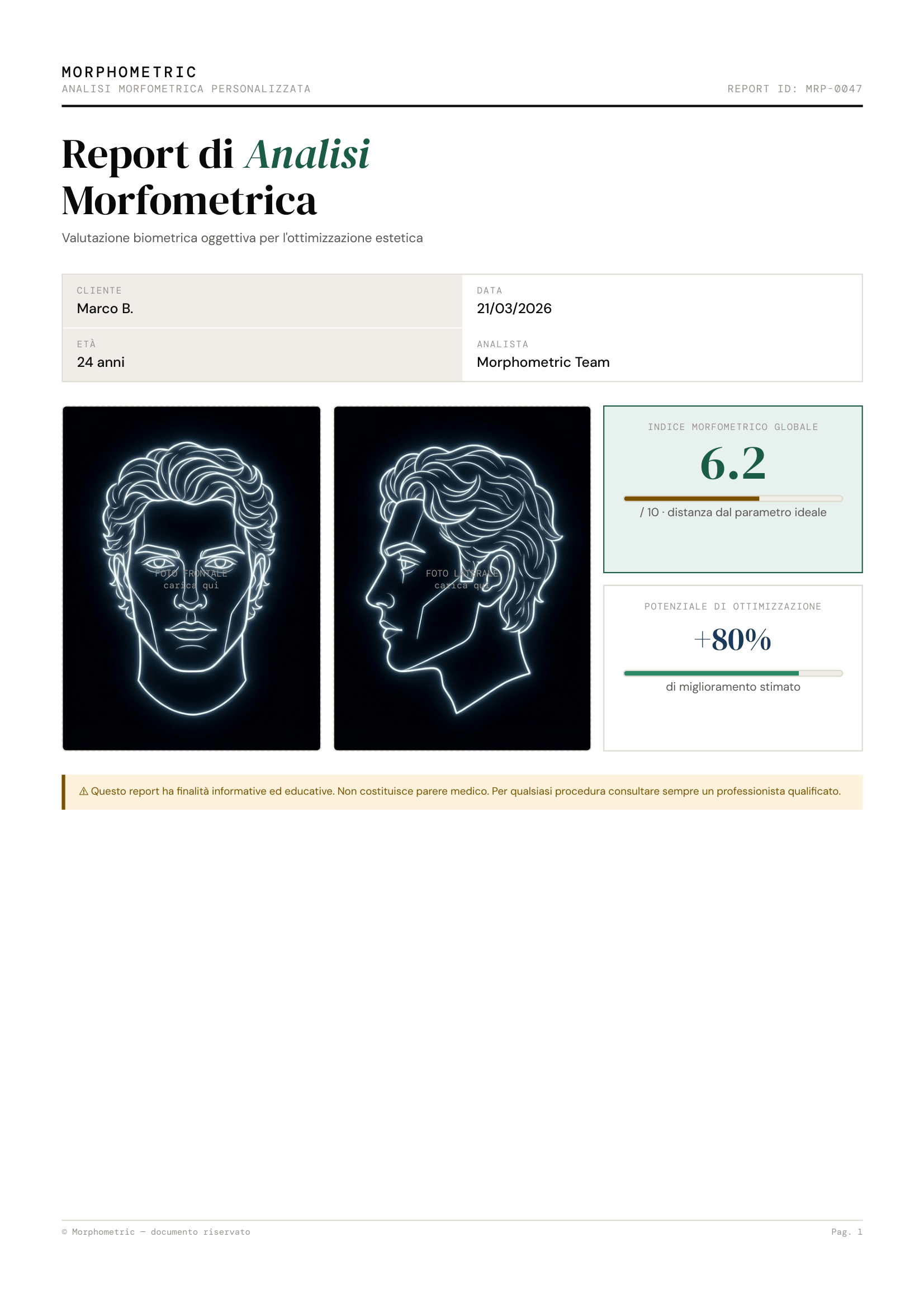 Analisi morfometrica frontale